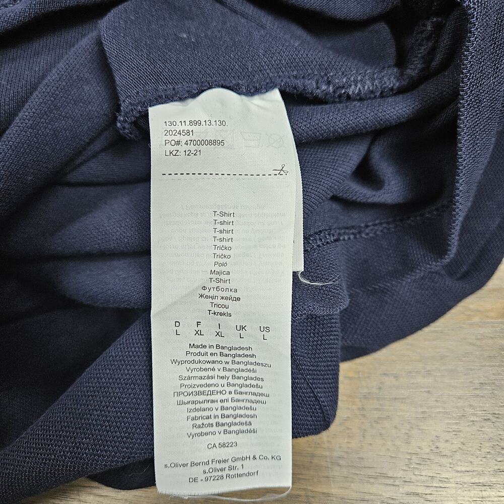s.Oliver Men’s Navy‎ Polo Shirt L Soft Cotton Minimalist Essential Casual Style - Picture 4 of 7